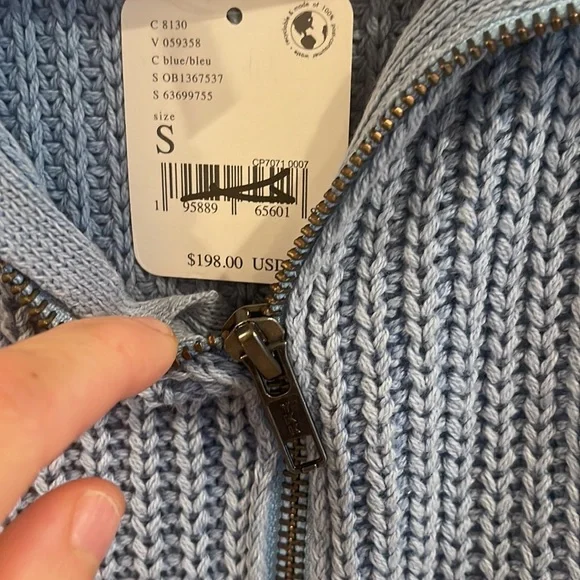 FREE PEOPLE Elodie Maxi Dress size‎ small NWT flawless blue cable sweater dress